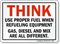 Think When Refueling Equipment Safety Sign