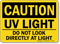 Caution UV Light Sign