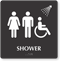 Shower Braille Women, Men, ISA Symbols Sign