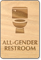 All-Gender Wooden Restroom Sign