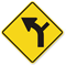 Left Curve And Side Road Sharp Turn Sign