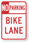 No Parking Bike Lane Sign